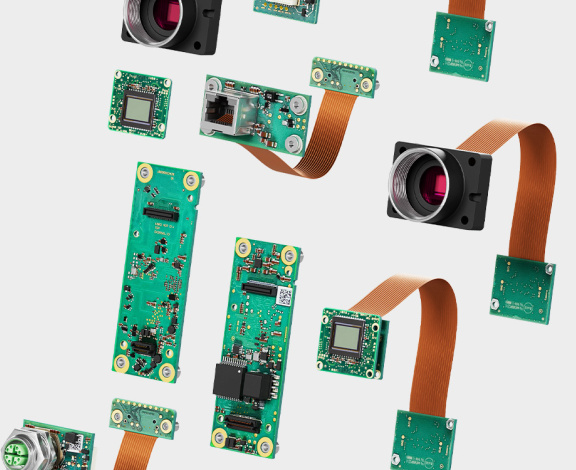 Image shows a variety of ways to configure a uEye ACP camera