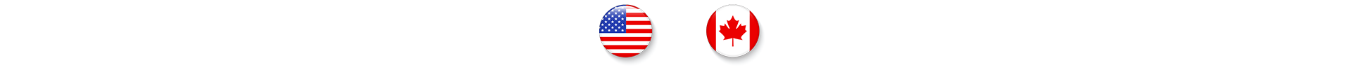 Round US flag next to round Canada flag.